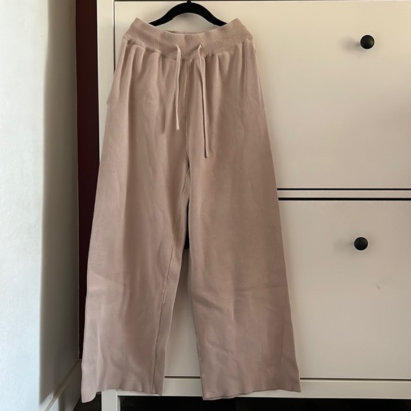 Pants - Wide leg ribbed knit pants